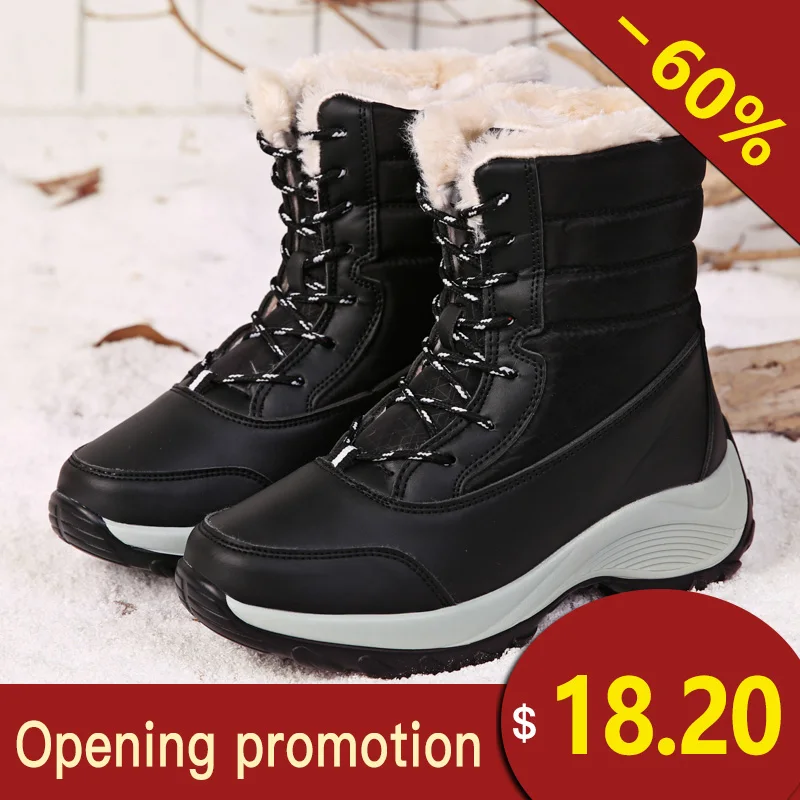

winter snow boots for women thick boots platform ankle boots for women thick leather shoes fashion women winter boots female2018