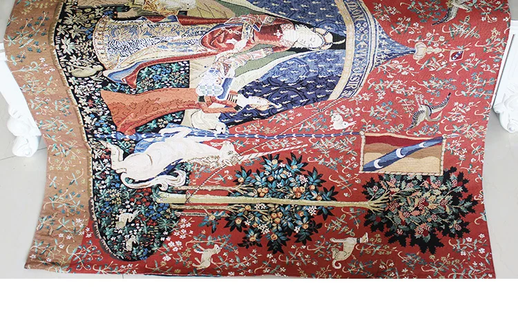 Бельгийские гобелены A Mon Seul Desir Добби одеяла очищенный хлопок картины настенный гобелен средневековые украшения дома аксессуары