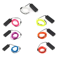 White EL Wire Cars motorcycles bike holiday Decoration 3M DC-3V Flexible 2.3mm Light Glow Rope tape Cable Strip LED Neon Lights