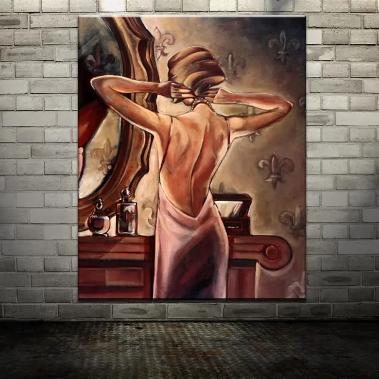 2015 Hot Hand painted An Elaborate Pretty Sexy Girl Oil Painting On Canvas Modern Picture Wall Decoration For Living Room Arts