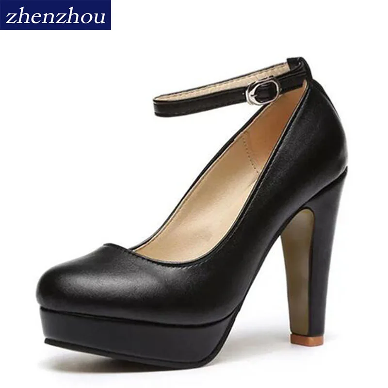 Free shipping 2017 Spring summer Pumps Women’s shoe new European fashion high heels shoes waterproof bandage thick with 10cm