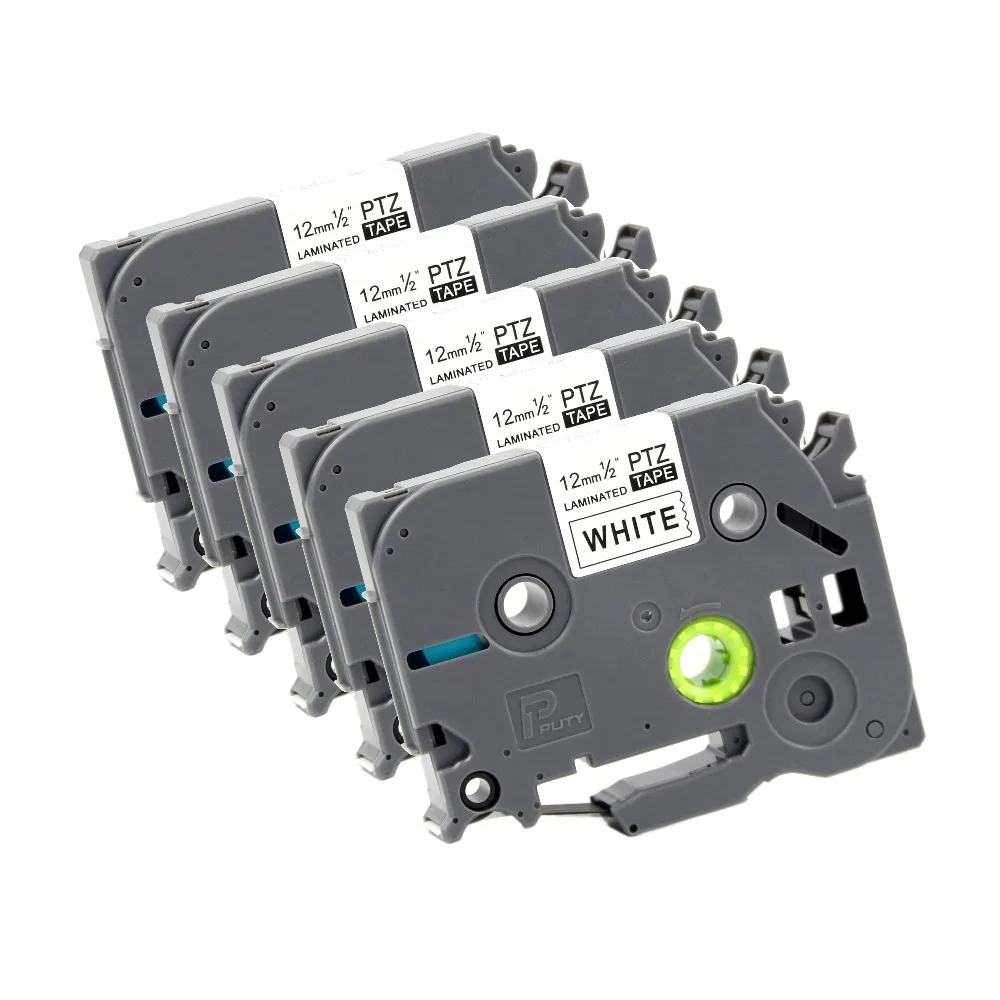 5PCS compatible brother tz 231 12mm Black on white label print brother
