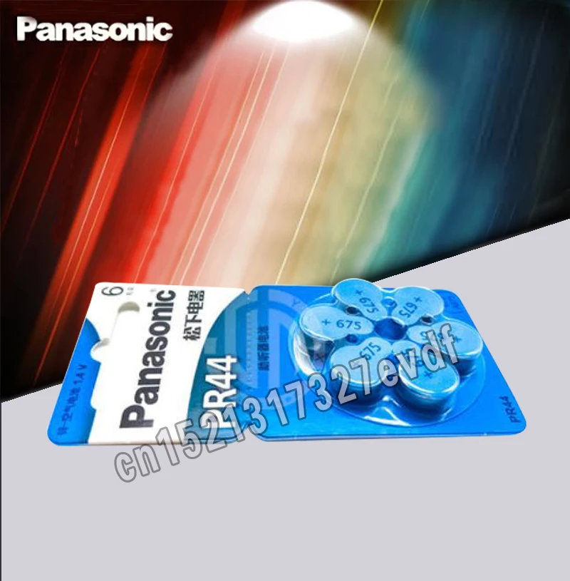 6 шт PR44 слуховой аппарат батареи для Panasonic 675 A675 глухих слуховых аппаратов Audiphone