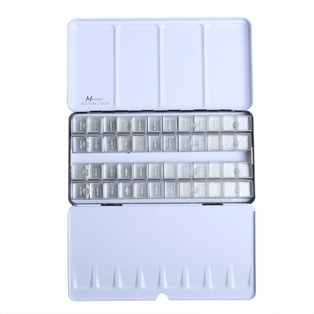 

MEEDEN Empty Watercolor Tins with 6/12/24 Pcs Full Transparent Pans and 12/24/48 Half Transparent Pans