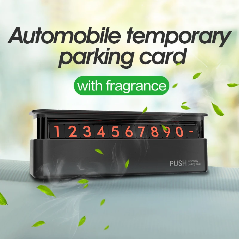 

Car temporary hidden parking card Aroma therapy plate luminous phone number car stickers with fragrance