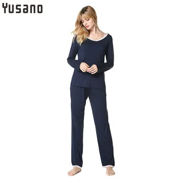 

Pajama Set Women's Pajamas Sets Long Sleeve Modal V-Neck Casual Homewear Clothes Pockets Sleepwear Pyjama Nightwear Sleep Set