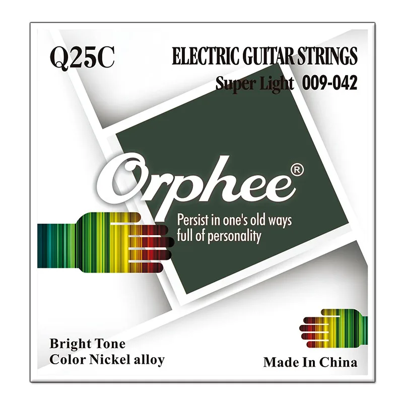 

Q25C Orphee Colorful Electric Guitar String Set Color Nickel Alloy Super Light Electric Guitar 6 Strings/Set Guitar Accessories