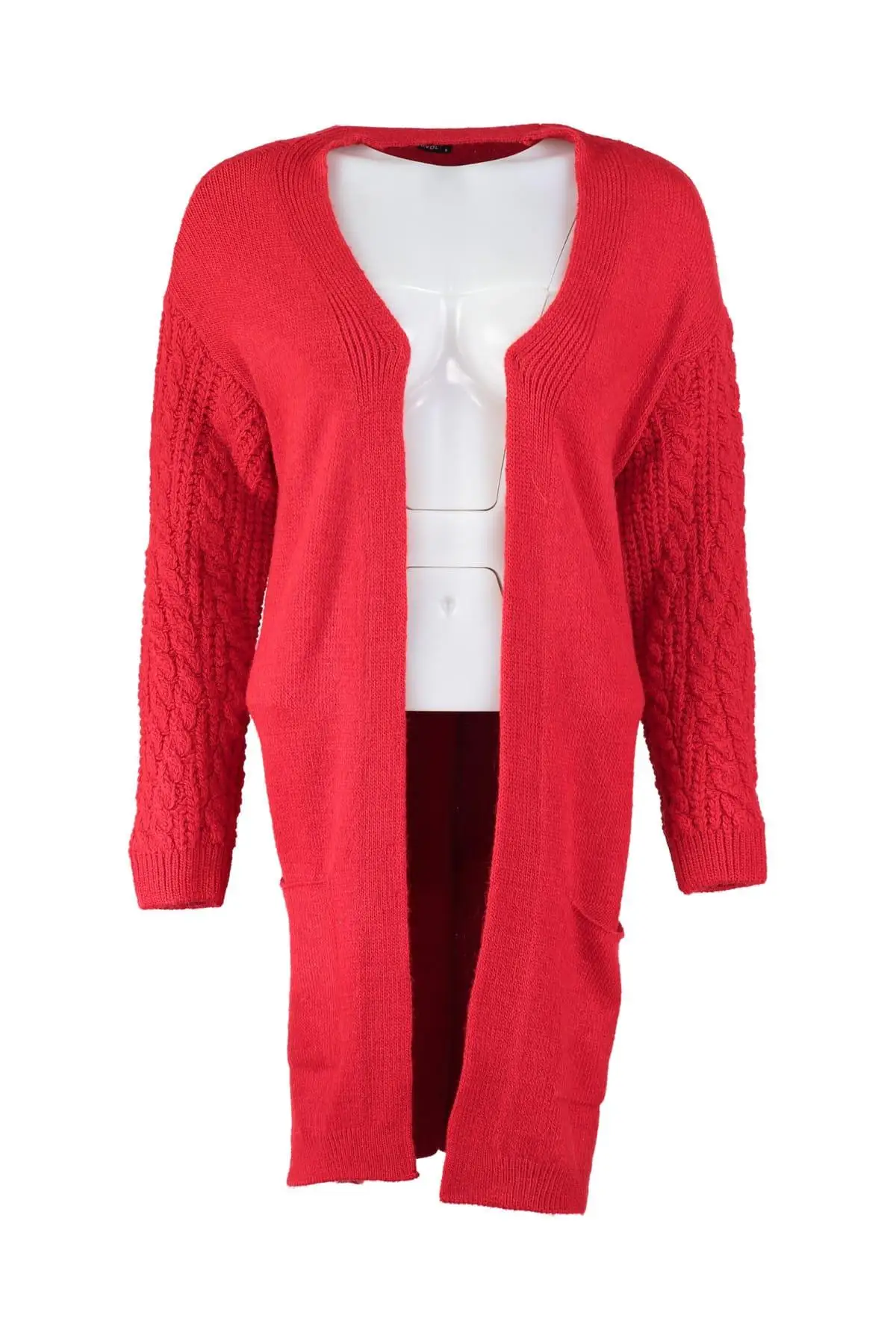 

Trendyol WOMEN-Red Handle Mesh Detaylı Sweater Cardigan TWOAW20NV0026