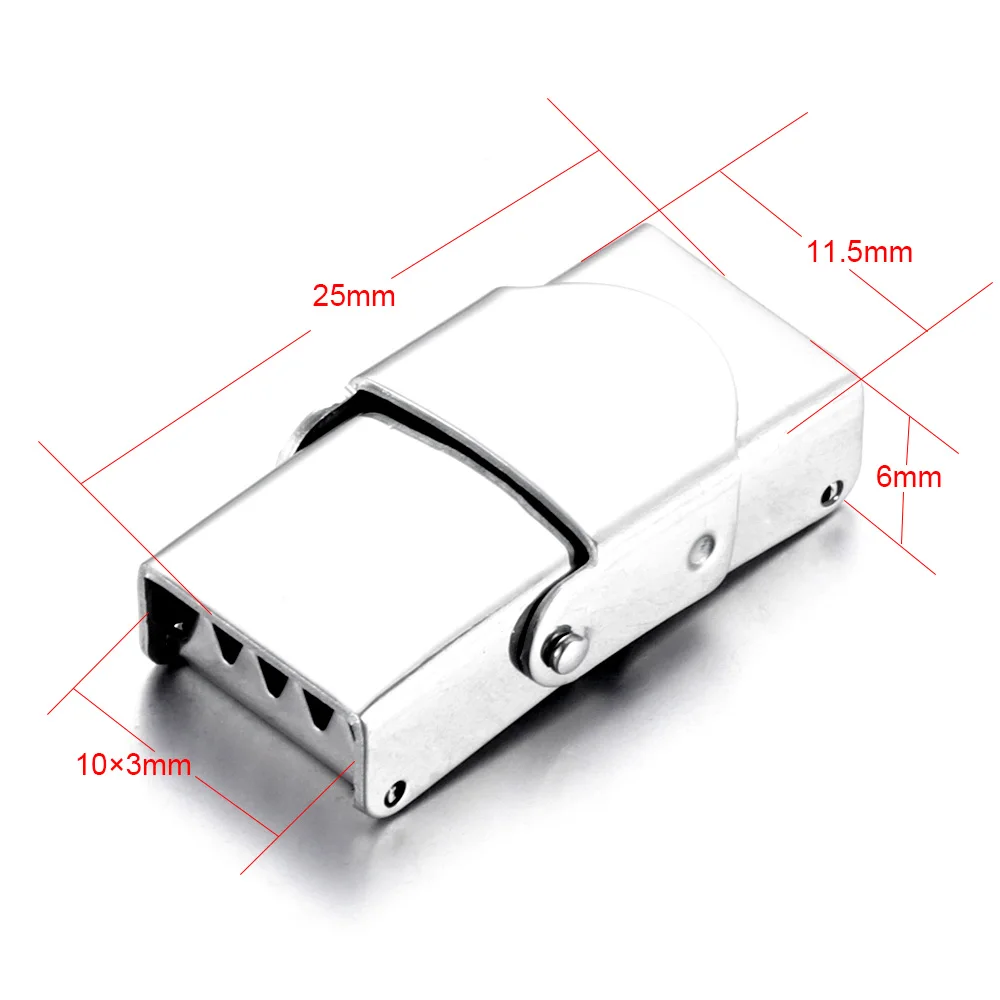 5 шт. застежка из нержавеющей стали обжимной челюсти крюк часы ремешок застежки для кожаный браслет ювелирных изделий DIY разъемы пряжки поставки - Цвет: Fit 10x3mm