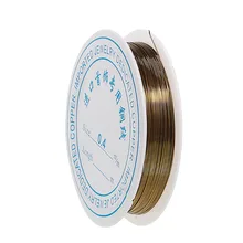 Doreen коробка медная Бисероплетение проволока нить шнур Круглый античная бронза цвет 0,4 мм(26 калибр), 1 рулон(приблизительно 10 м/рулон