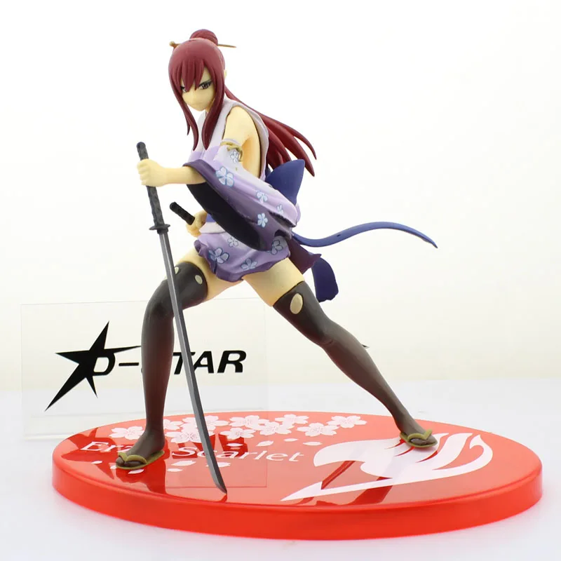 

Free Shipping 8" Fairy Tail Anime Elza Erza Scarlet Kimono Ver. 1/7 Scale Boxed 20cm PVC Action Figure Model Doll Toys Gift