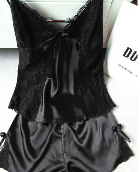 Сексуальный женский кружевной открытый прозрачный пижамный комплект с глубоким v-образным вырезом, модные роскошные спортивные костюмы из натурального шелка, Новинка