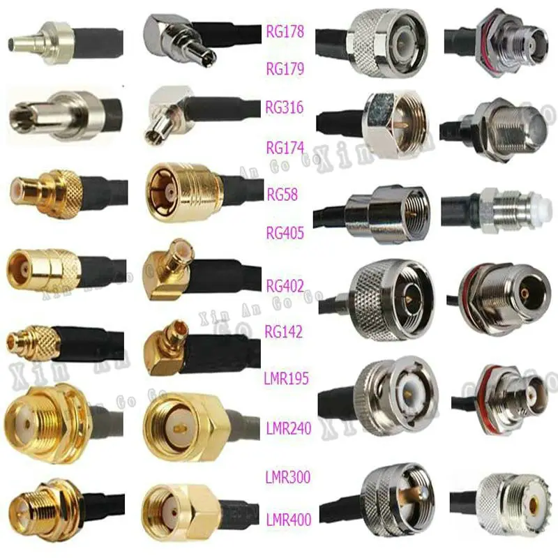 Custom RF connector SMA SMB MCX MMCX to BNC TNC FME UHF PL259 SO239 N F CRC9 TS9 MS156 Pigtail Cable One-stop purchase support