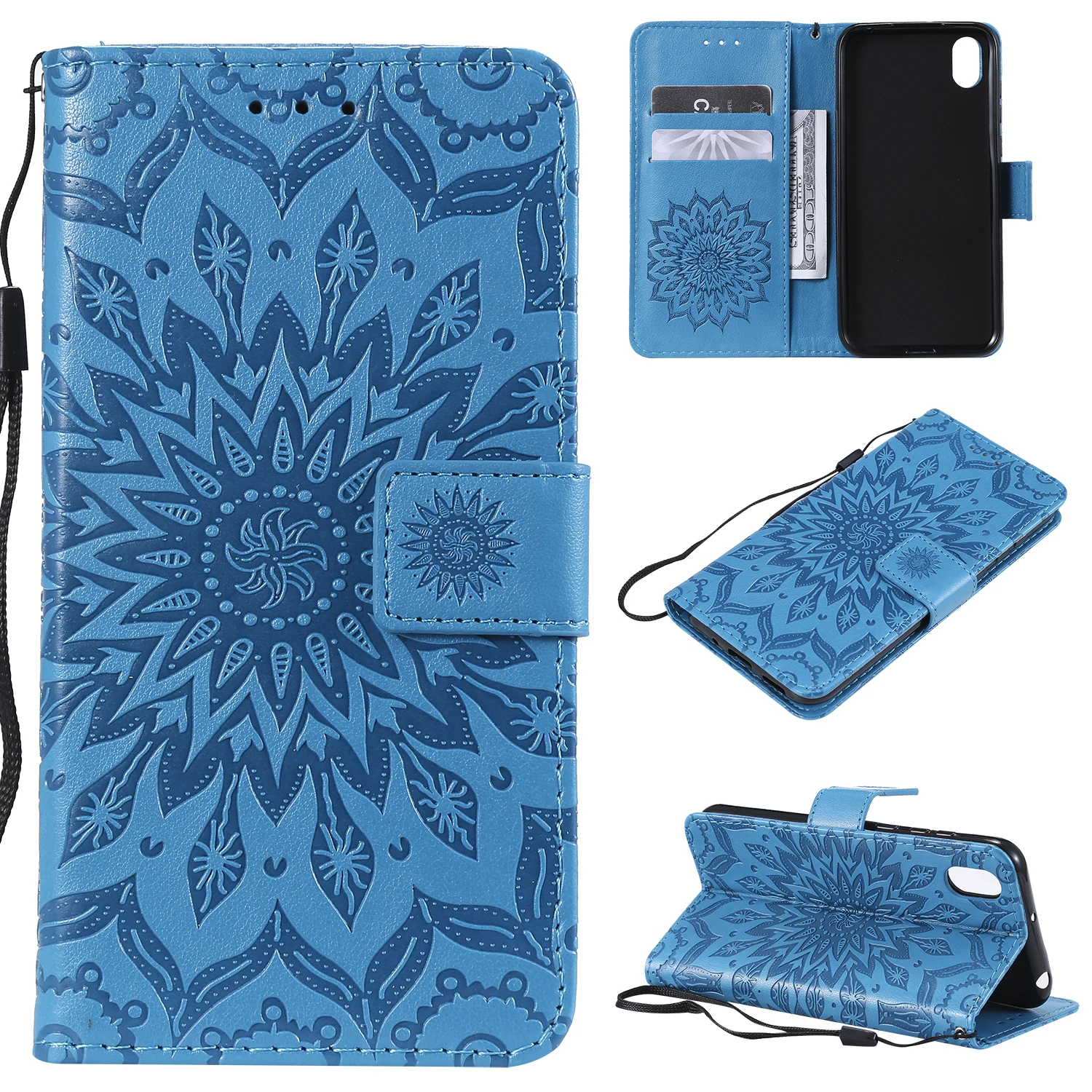

For Huawei Y5 2019 Flip Case Funda Huawei Y5 2019 Case Luxury 3D Embossing Wallet Leather for Haiwei Y 5 2019 5Y Case Cover
