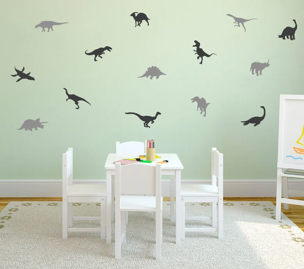 Little Cute Dinosaurs Set Pattern Wall Decals Home Nursery Bedroom