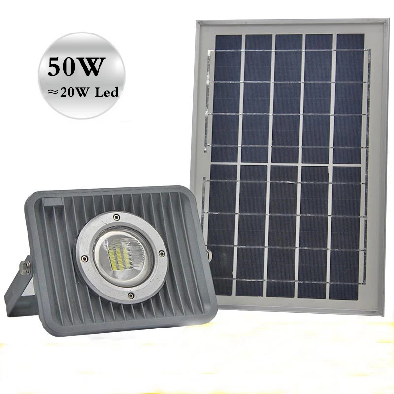 

Solar Flood Light 50W brightness Floodlight Billboard Outdoor LED Garden Roof Spotlight Square Parking Smart lights
