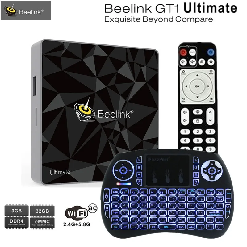 

Beelink GT1 Ultimate TV Box Amlogic S912 Octa Core CPU DDR4 2.4G+5.8G Dual WiFi Android 7.1 3G 32G Set Top Box Media Player