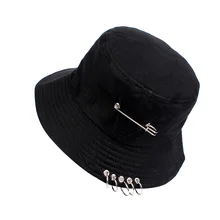 Простая хлопковая женская панама Harajuku женская шапка с железным кольцом модная Солнцезащитная Мужская Женская Рыбацкая шляпа хип-хоп крутая Мужская шапочка из спандекса