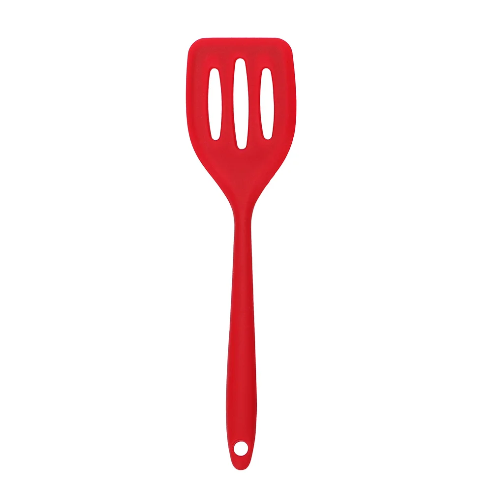 HILIFE силиконовые турнеры, кухонные инструменты, сковорода для яиц, рыбы, совок, прорезные турнеры, кухонные принадлежности, гаджеты, лопатка, жареная Лопата - Цвет: Красный