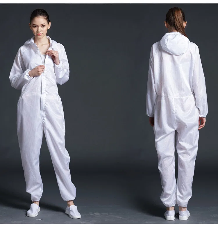 Anti-static Coveralls Clean Clothes Hood Cleanroom Garments Clean food Dust-proof Paint Work Clothing Unisex Protective overalls (9)