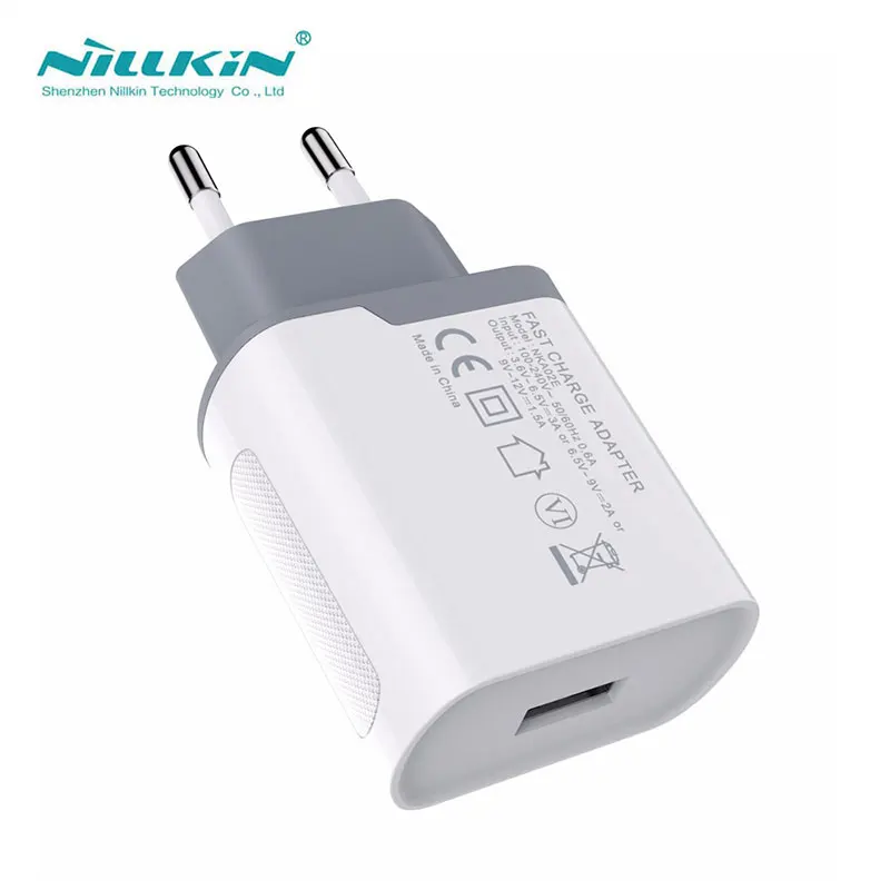 USB быстрое зарядное устройство Nillkin 3A QC 3,0 USB быстрое зарядное устройство европейского стандарта зарядное устройство для samsung S9 Plus Note8