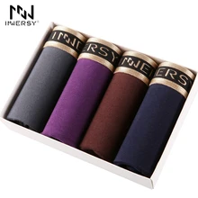 Innersy мужские трусы, 4 шт./партия, нижнее белье, мягкие боксеры из модала, мужские однотонные боксеры, шорты размера плюс, мужские боксеры, мужское нижнее белье