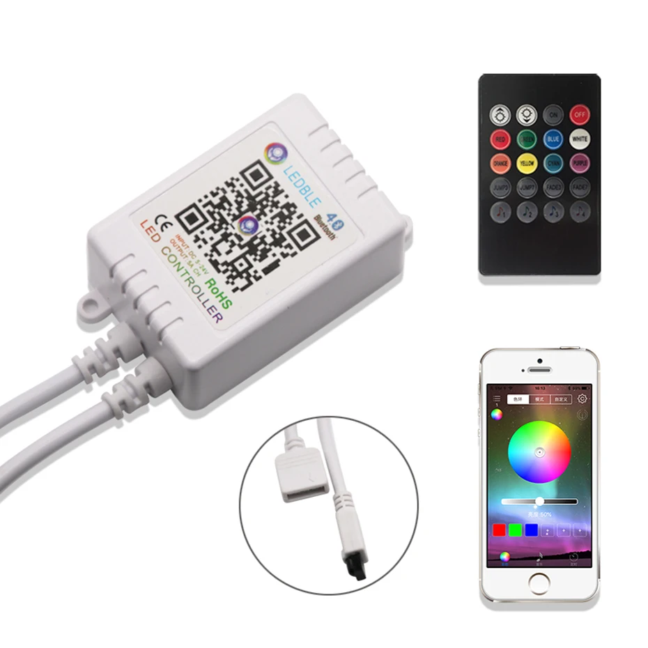 Bluetooth-контроллер RGB для Светодиодные ленты диммеры 12V Яркость Музыка Светодиодный контроллер с ИК-пультом дистанционного Управление для Светодиодный ламп