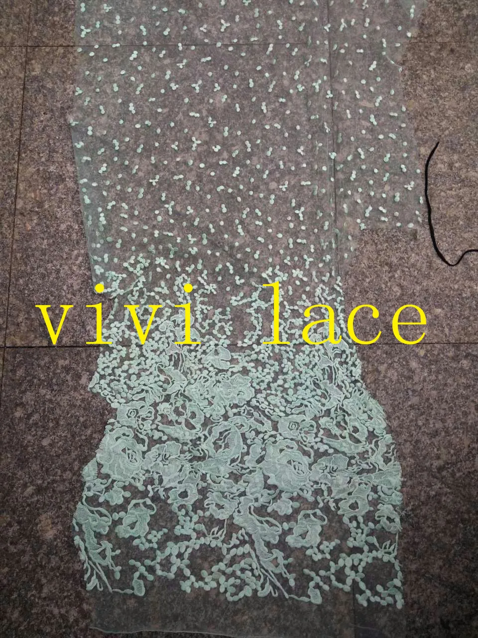 

5yards MJL082-1 # light green new fashion show mesh tulle embroidery lace fabric for wedding/evening dress/party,by dhl