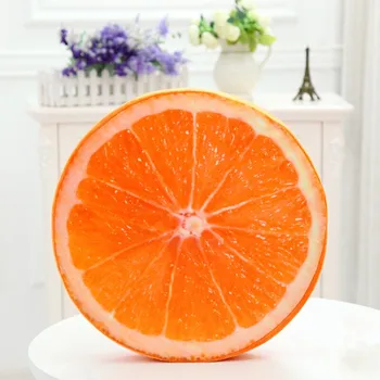 

High Simulation Fruit Removable & Washable Pillow Plush Cushion Orange Watermelon Simulation Seat Cushion