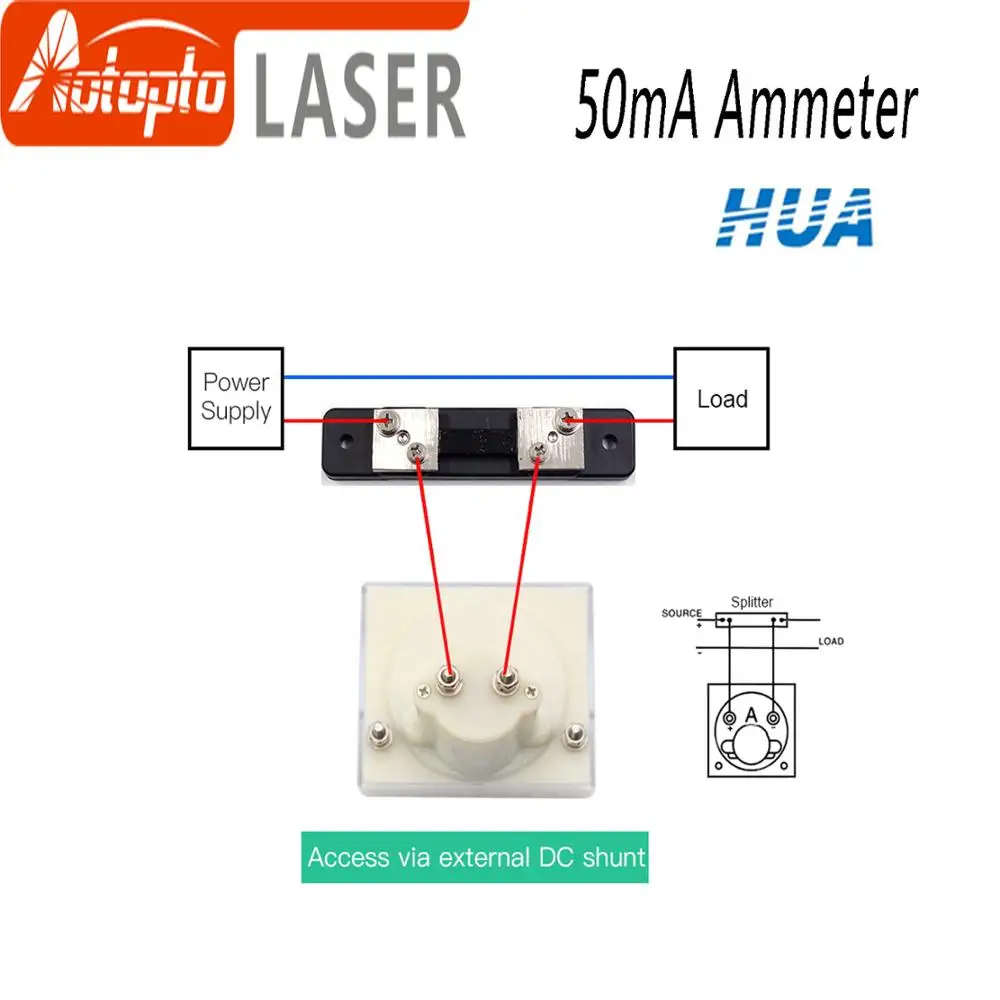 HUA Ammeter 50mA 85C1 DC 0-50mA Analog Amp Panel Meter Current for CO2 Laser Engraving Cutting Machine