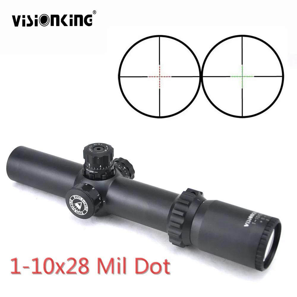 

Visionking Riflescopes 1-10x28 SFP Red Green Dot Illuminated Reticle Sniper Optical Sight Hunting Aim Scope For .308 .338 .30-06