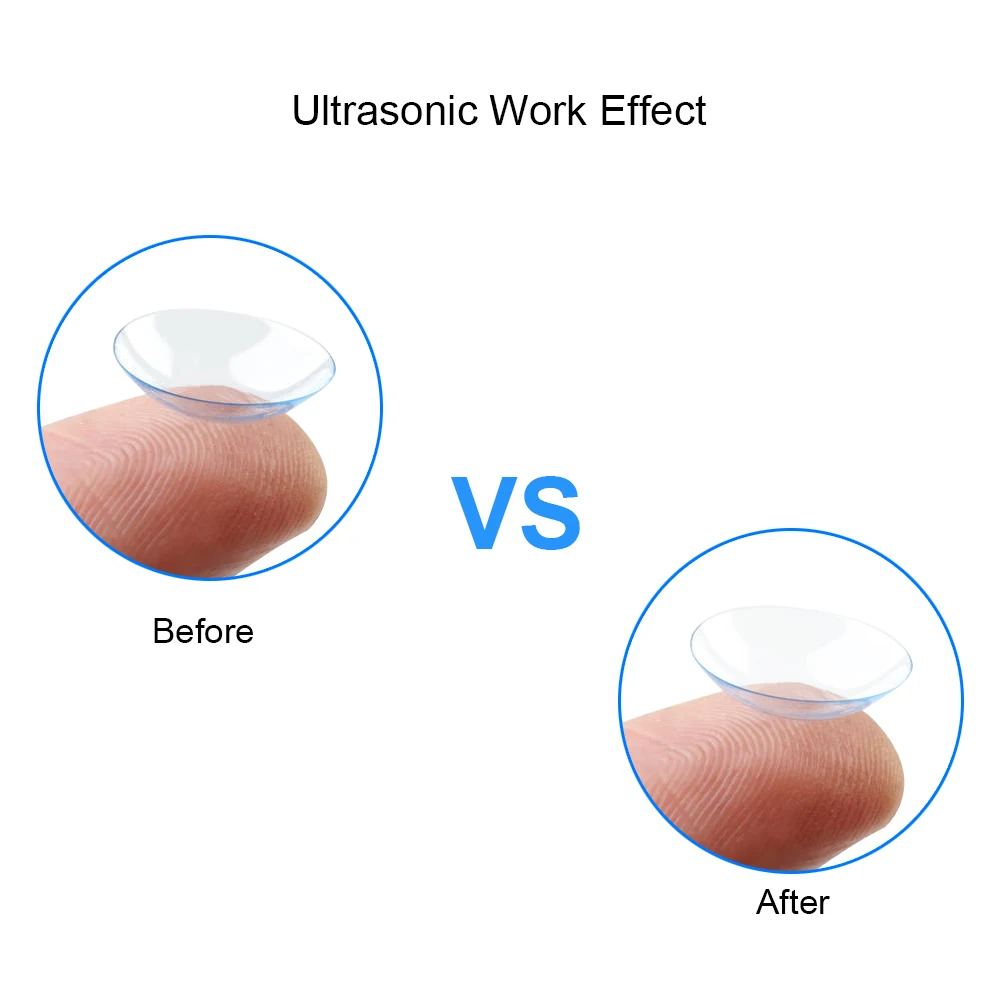 Портативный Перезаряжаемый ультра-звуковой очиститель для контактных линз, автоматический ежедневный уход за линзами, чехол для путешествий