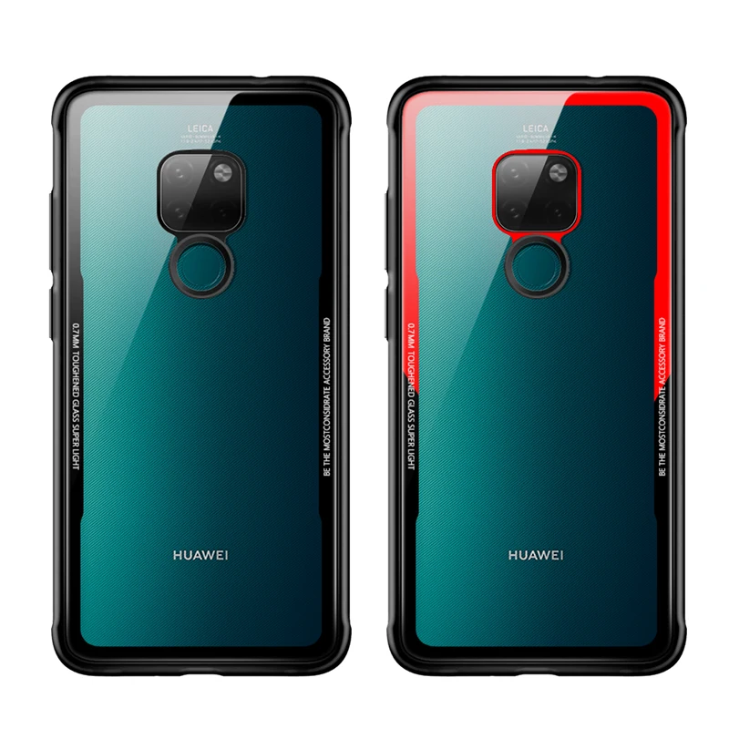 

Tempered Glass Case for Huawei Mate 20 Pro Transparent Back Cover for Huawei Mate 20 Soft Silicone Bumper Case for Huawei Mate20