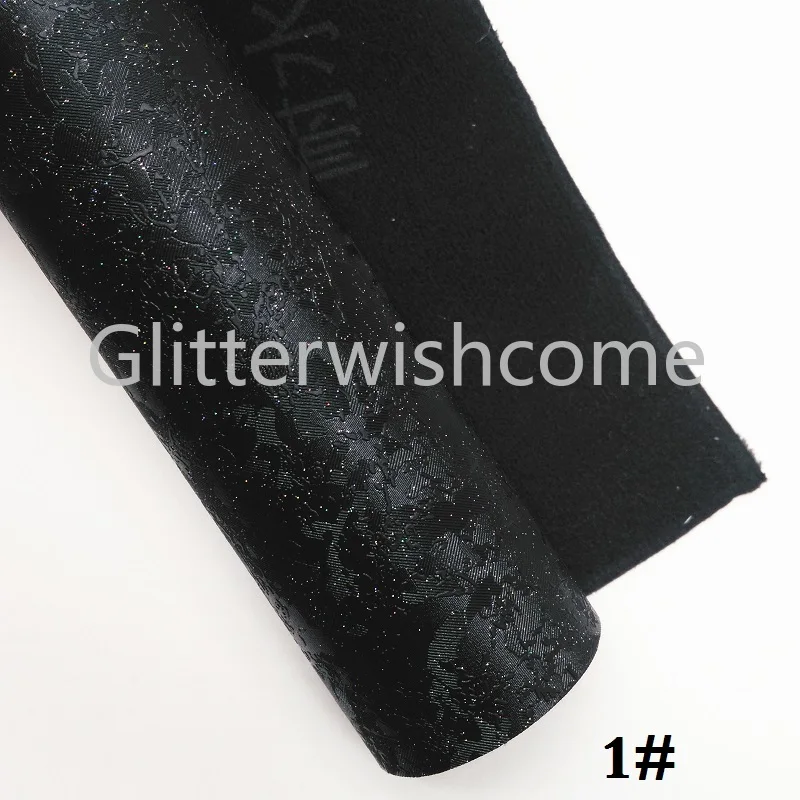 Glitterwishcome 21X29 см A4 Размеры винил для луков переливающийся тисненая кожа Fabirc Искусственная кожа листов для Луки, GM299A