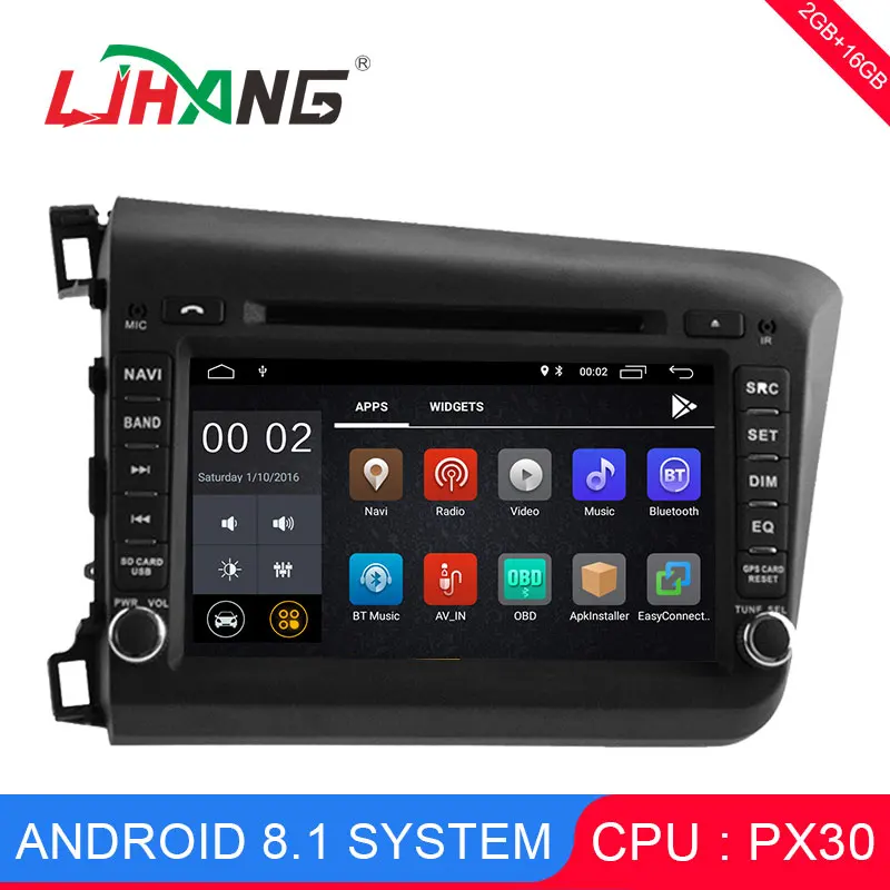 

LJHANG 8 inch Android 8.1 Car DVD Player 2 DIN For Honda Civic 2012-2015 2016 GPS Navigation Radio WIFI Multimedia Stereo Audio