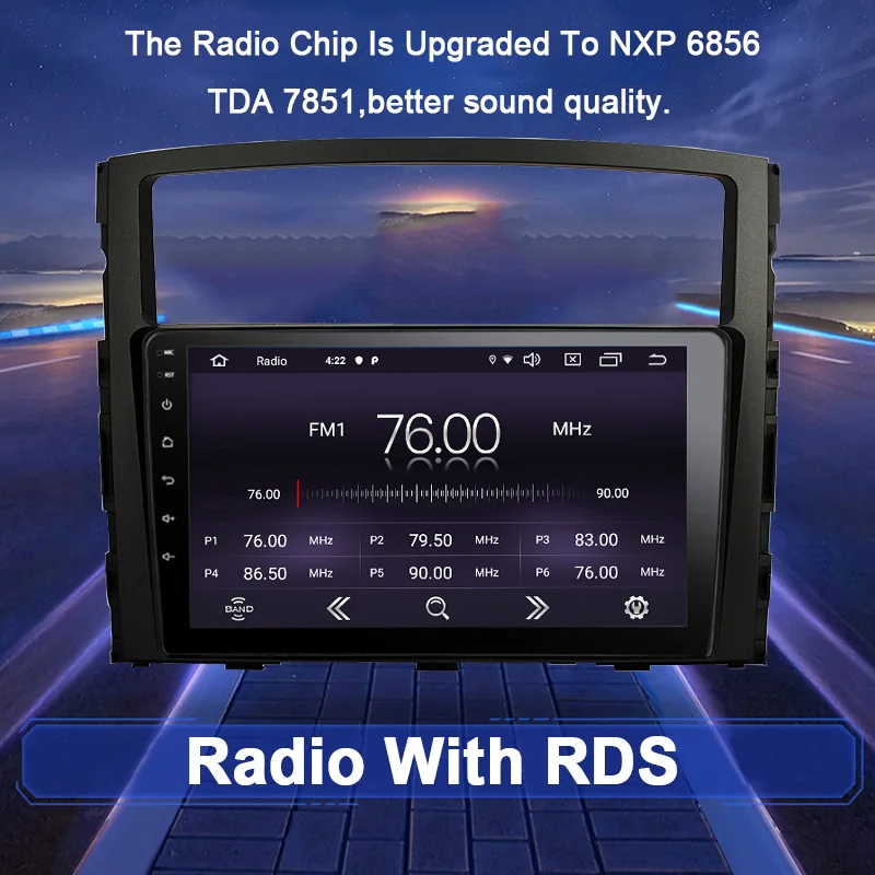 Flash Deal Funrover 2.5D+IPS android9.0 Car Radio Multimedia dvd navigation Player For MITSUBISHI Pajero V97 V93 2006-2015 GPS Navi stereo 4
