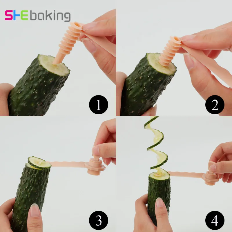 Shebaking 1 шт. морковь спиральная слайсер фрукты овощи чипсы винтовые режущие модели картофель, огурец спиральная резак для приготовления пищи кухонный инструмент