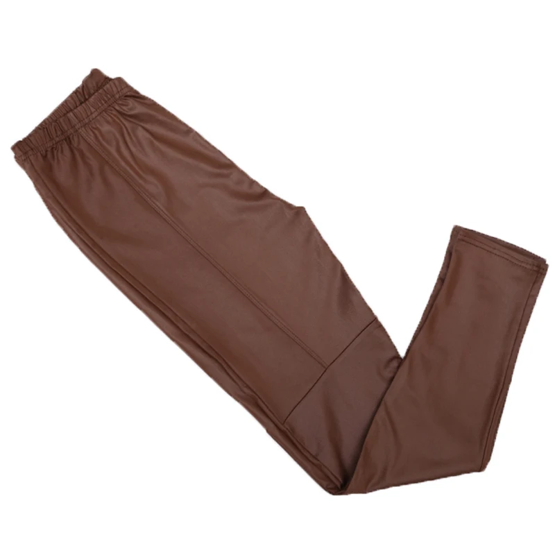 Весенне-зимние женские леггинсы из искусственной кожи, дамские леггинсы, штаны, новые сексуальные модные женские штаны оптом JH852111 - Цвет: Brown