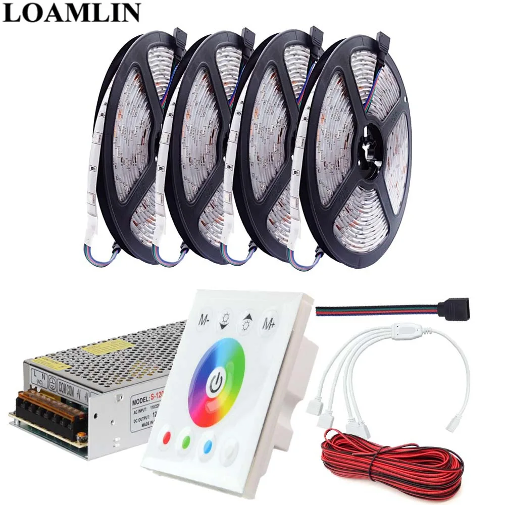 RGB Led Strip Flexible Light 5050SMD 30Leds/m Touch Panel Controller DC12V Transformer Kit 5-20M | Лампы и освещение
