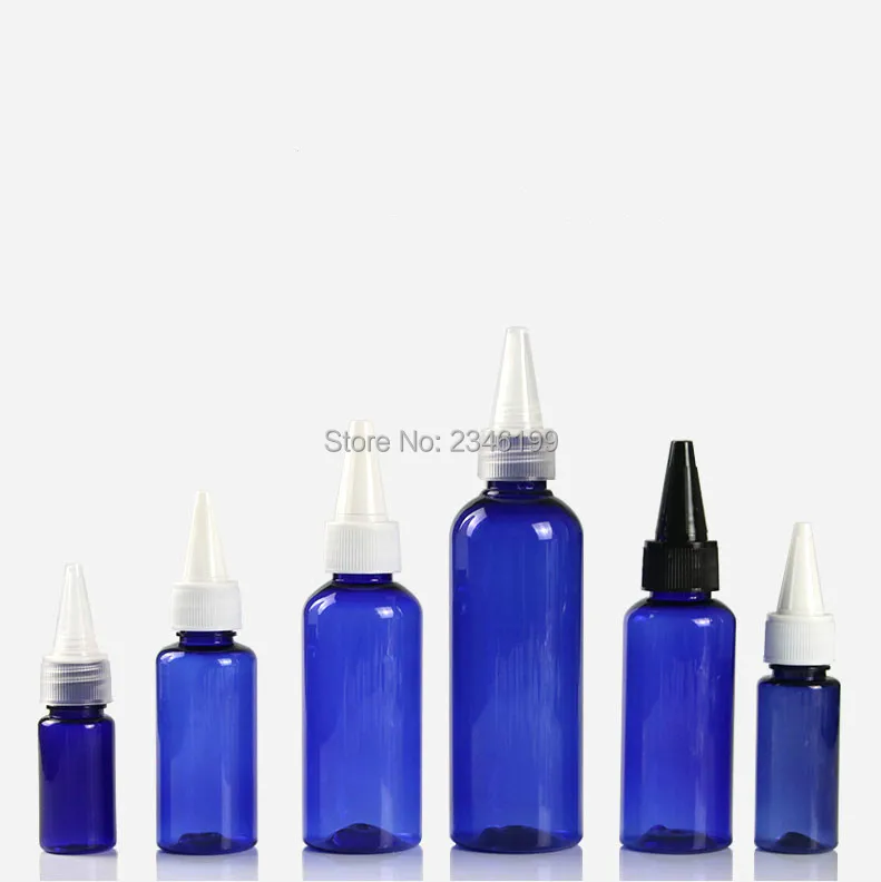 Empty Plastic Bottle 50ml White Cover Plastic Bottle 30ml Empty Cosmetic Container Transparent Blue Tip Cap Plastic Bottle (3)