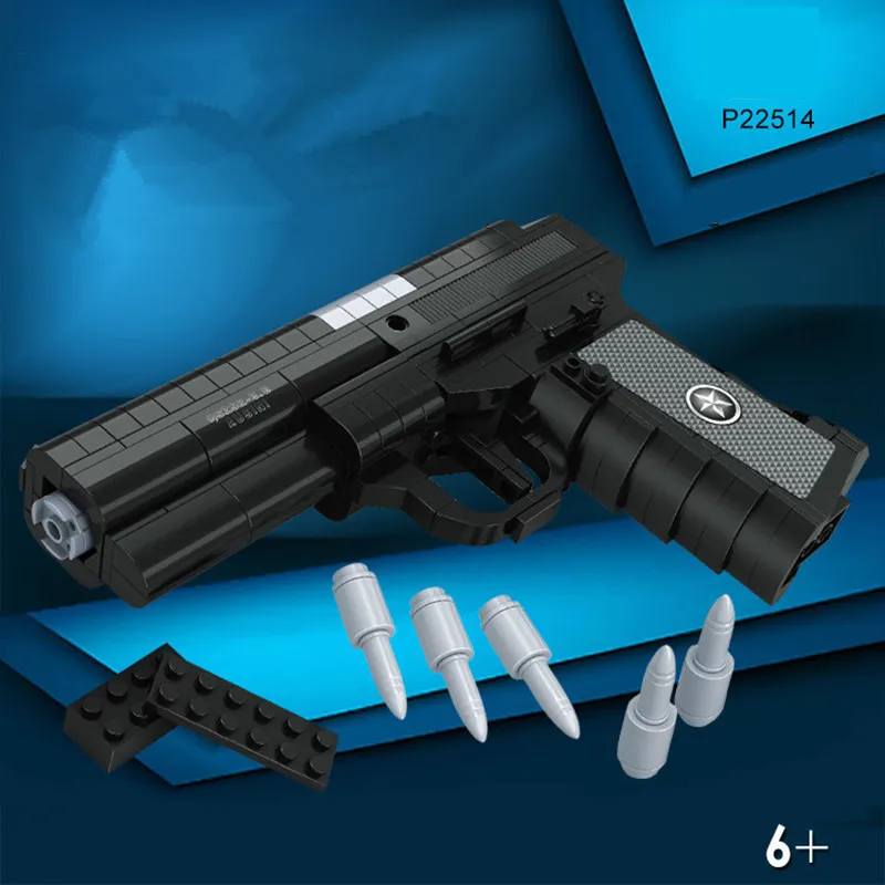 AUSINI 327Pcs Gun SWAT Magnum Revolver Pistol Power GUN Weapon Arms Model Toy Bricks Building Blocks Toys for Children