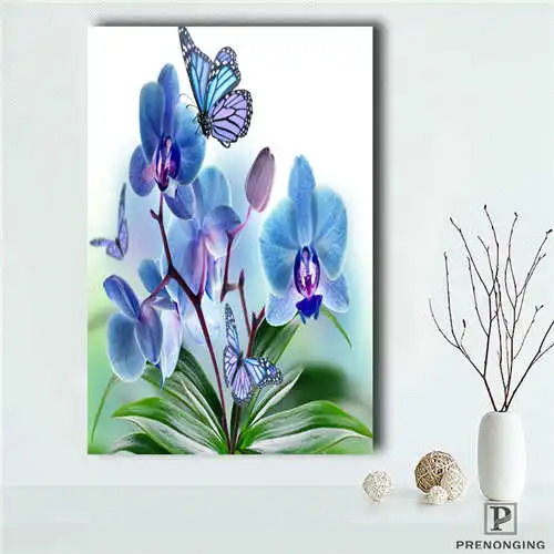

Custom Orchid-Flower (1)@ Poster tree art Printing Posters Cloth Fabric Wall Art Pictures For Living Room Decor#18-1018-201