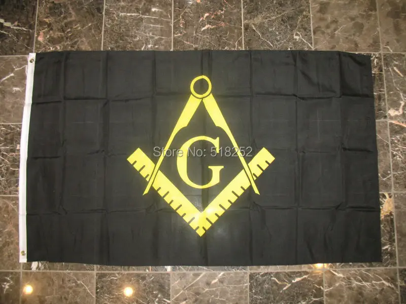 

Black and Yellow Mason Masonic Freemason Flag 3x5 FT 150X90CM Banner 100D Polyester Custom flag grommets 6038, free shipping