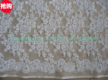 

No . 10221 elegant fashion car lace Ivory white beige lace fabric in fabric african guipure lace fabric
