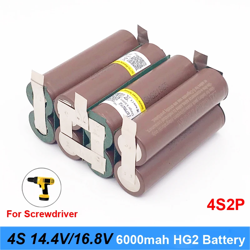 Najtaniej Bateria 18650 hg2 3000mAh 20 amperów dla 14.4v 16.8v śrubokręt baterii spawania lutowania taśmy 4S 4S2P bateria litowa 16.8v (dostosuj)