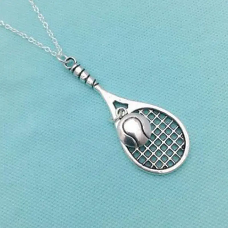 

Tennis Racket &Ball Necklaces Pendant Charms Collana Tennis Chain Choker Statement Necklaces For Women Jewelry Friendship Gift