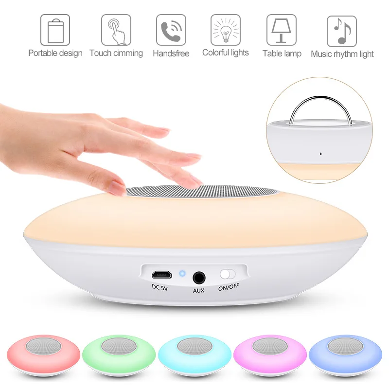 

Night Light Wireless Bluetooth Speaker Portable Wireless Bluetooth Speakers Touch Control Color LED Speaker Bedside Table Lamp