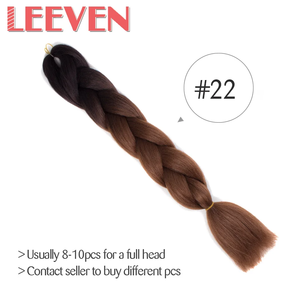 Leeven, 24 дюйма, огромные косички, волосы, синтетические, Омбре, косички, наращивание волос, 1 шт., крючком, косички, волосы, выразительное волокно, голубой, розовый - Цвет: #5
