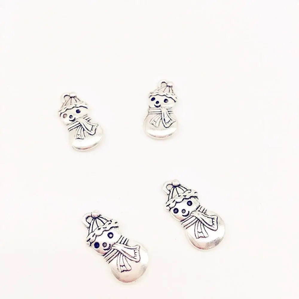 

Fashion 18 pcs Christmas snowman charms metal snowman Pendants fit DIY handmade necklace earring bracelet charms Jewelry Making