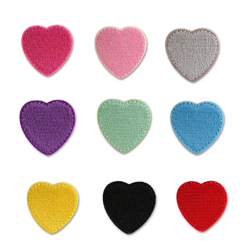 9 Colors Love Heart Patchwork Patch Embroidered Patches For Clothing